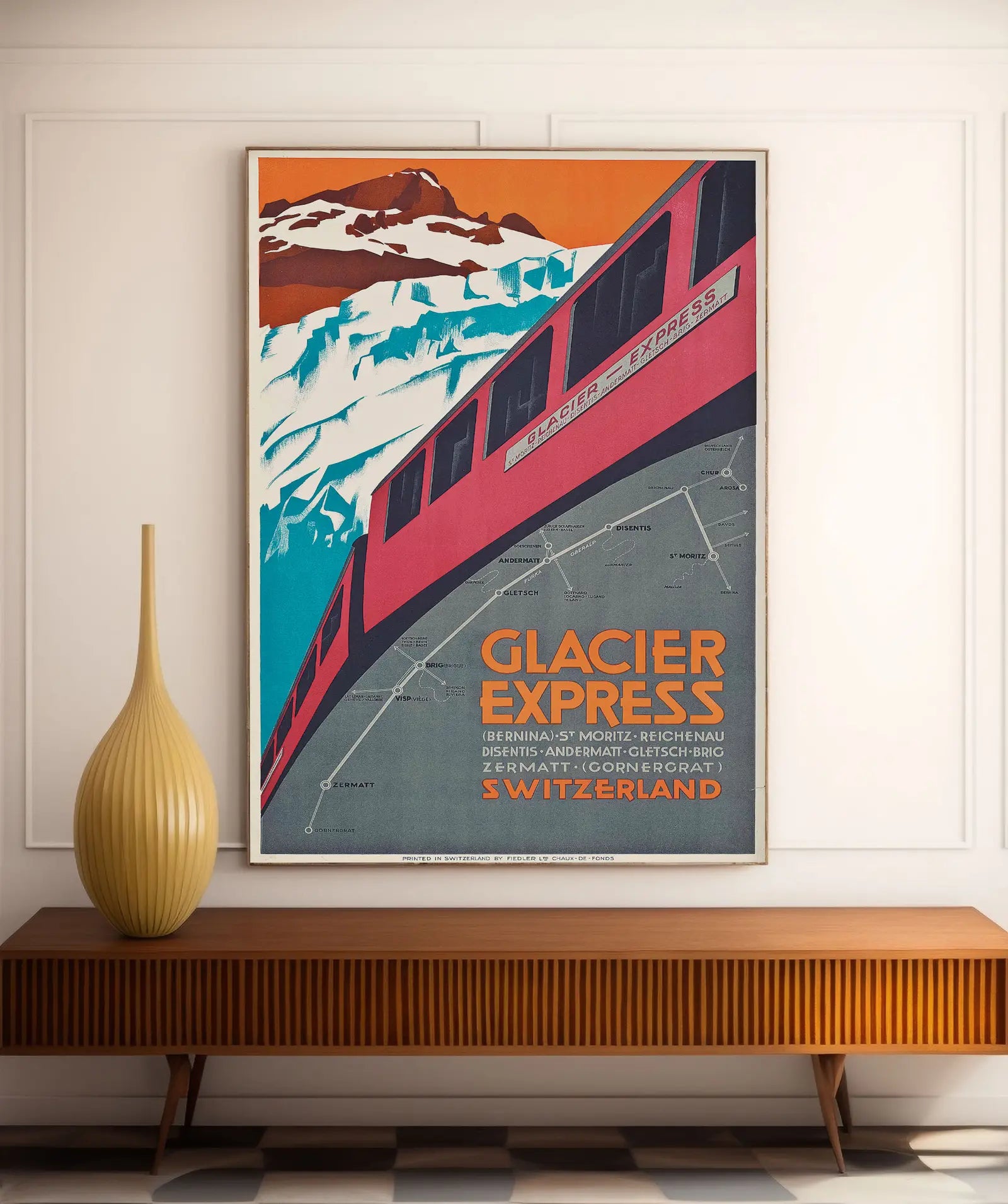 Vintage-Reiseplakat „Glacier Express Switzerland“ – High Definition – mattes Papier 230 g/m²