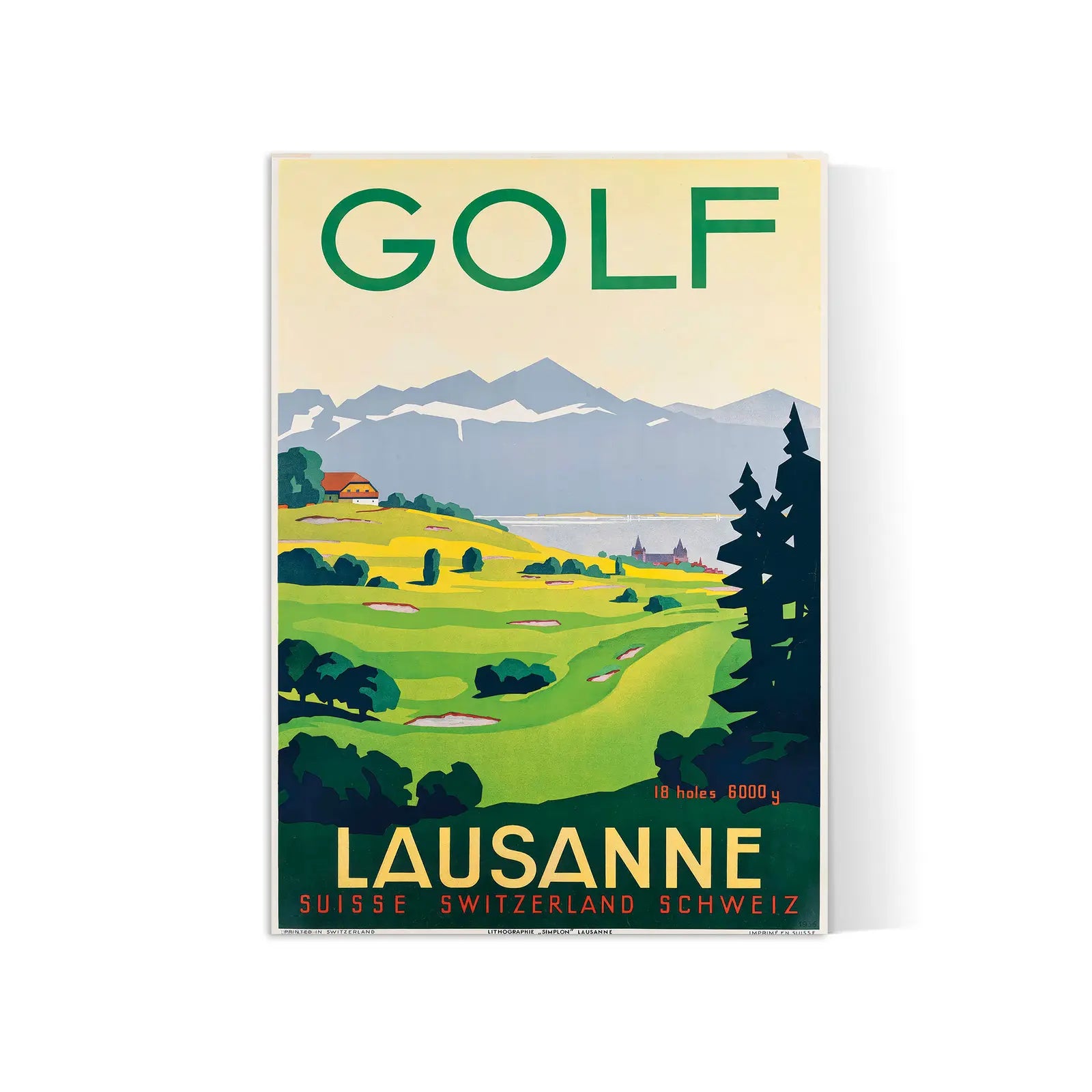 Vintage-Golfplakat „Golf Lausanne“ – High Definition – mattes Papier 230 g/m²