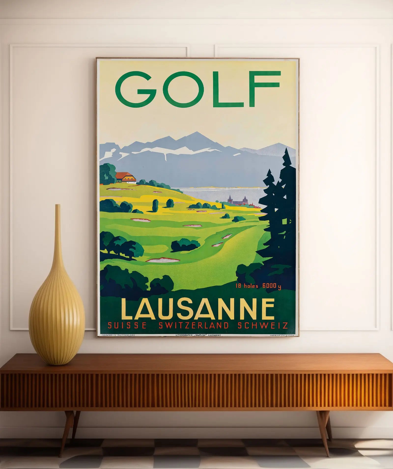 Vintage-Golfplakat „Golf Lausanne“ – High Definition – mattes Papier 230 g/m²