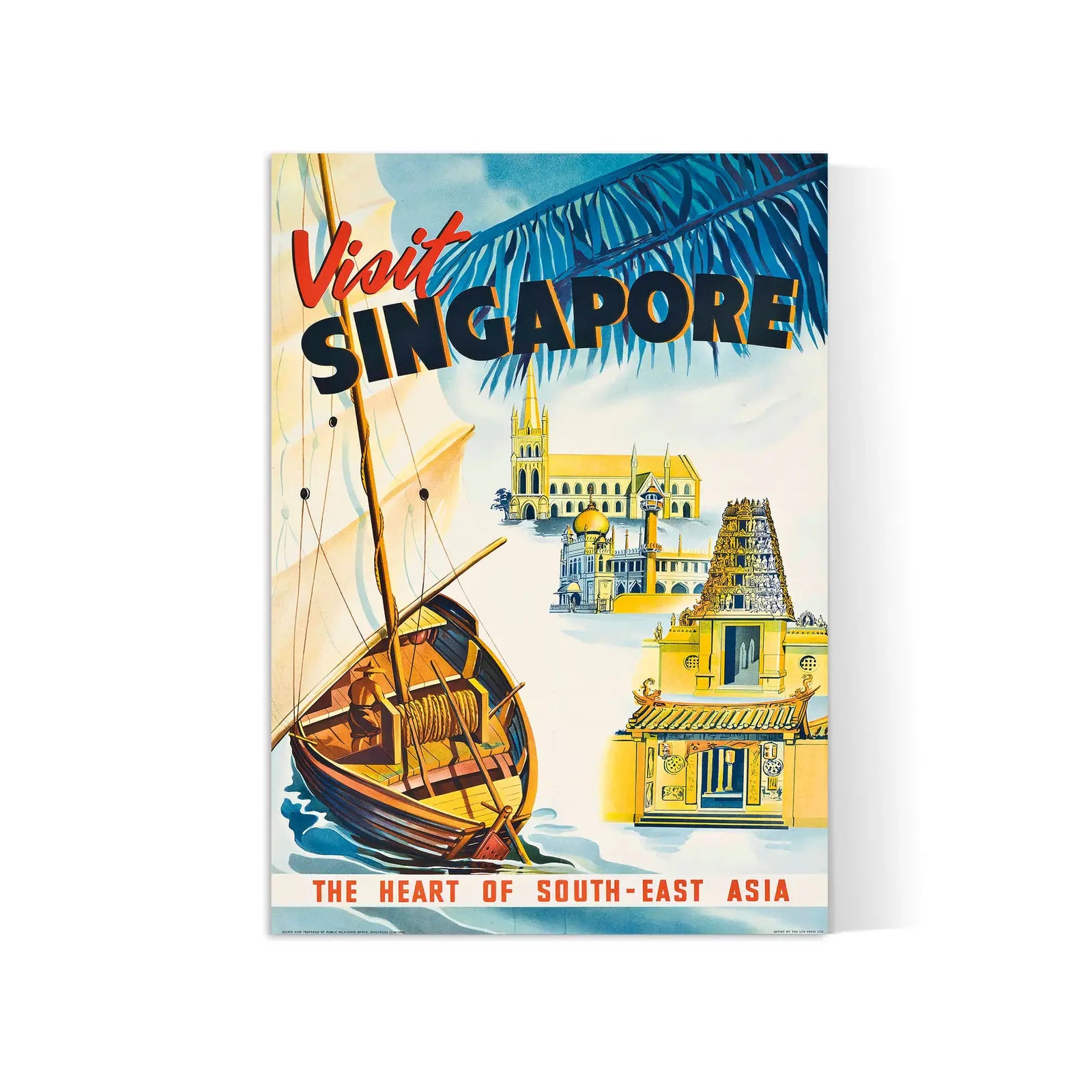 Vintage-Reiseplakat „Visit Singapore“ – High Definition – 230 g/m² mattes Papier