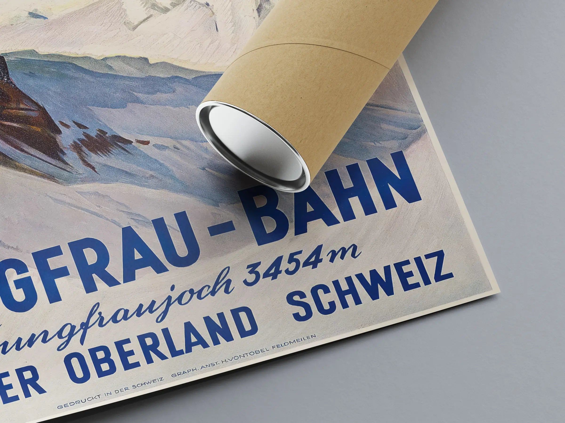 Vintage-Reiseplakat „Jungfrau Bahn“ – Ernst Hodel – High Definition – mattes Papier 230 g/m²