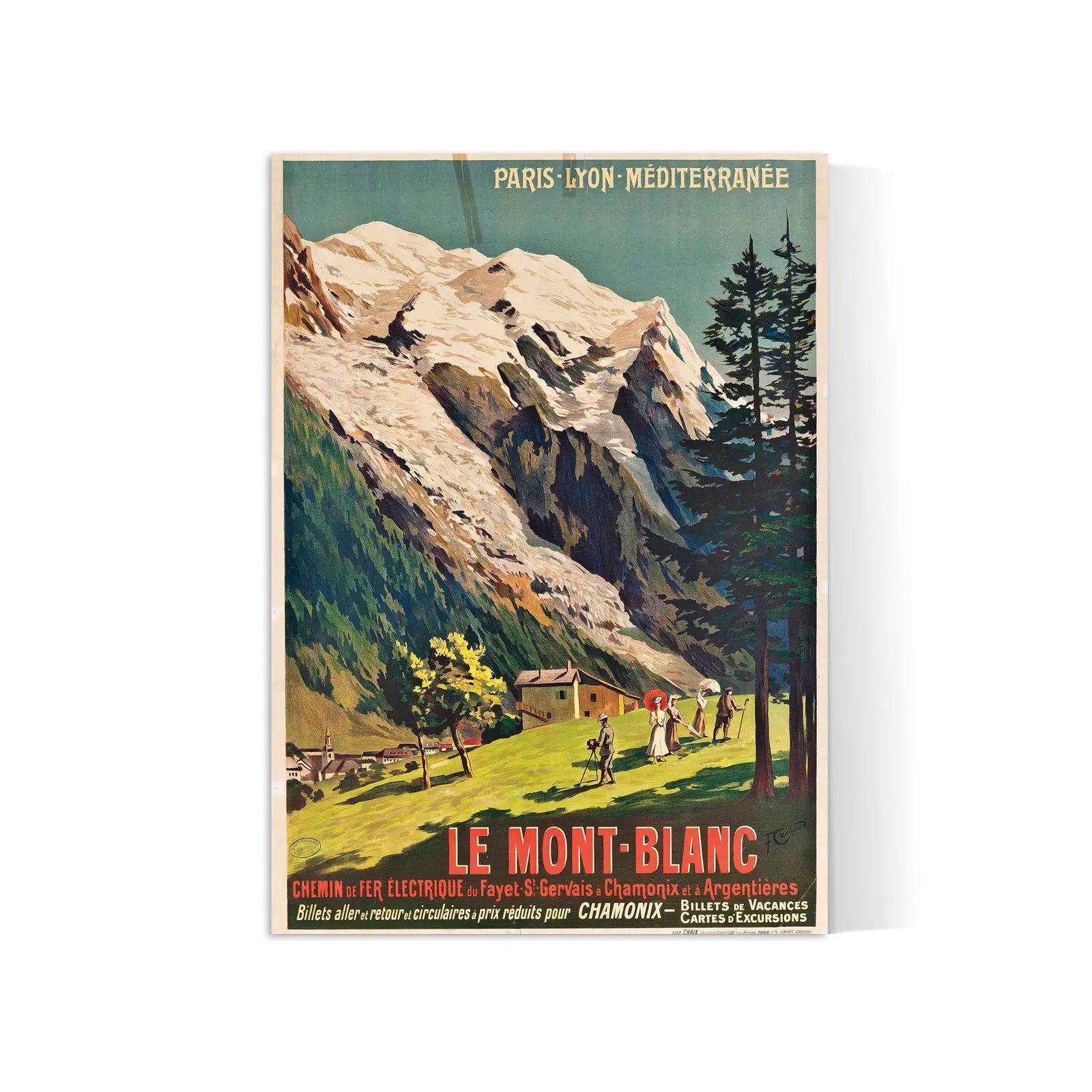 Vintage-Bergplakat „Le Mont Blanc Chamonix“ – François-Charles Cachoud – High Definition – mattes Papier 230 g/m²