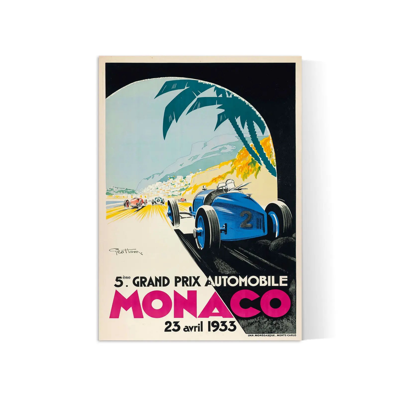 Oldtimer-Poster „Monaco 1933“ – Géo Ham – High Definition – mattes Papier 230 g/m²