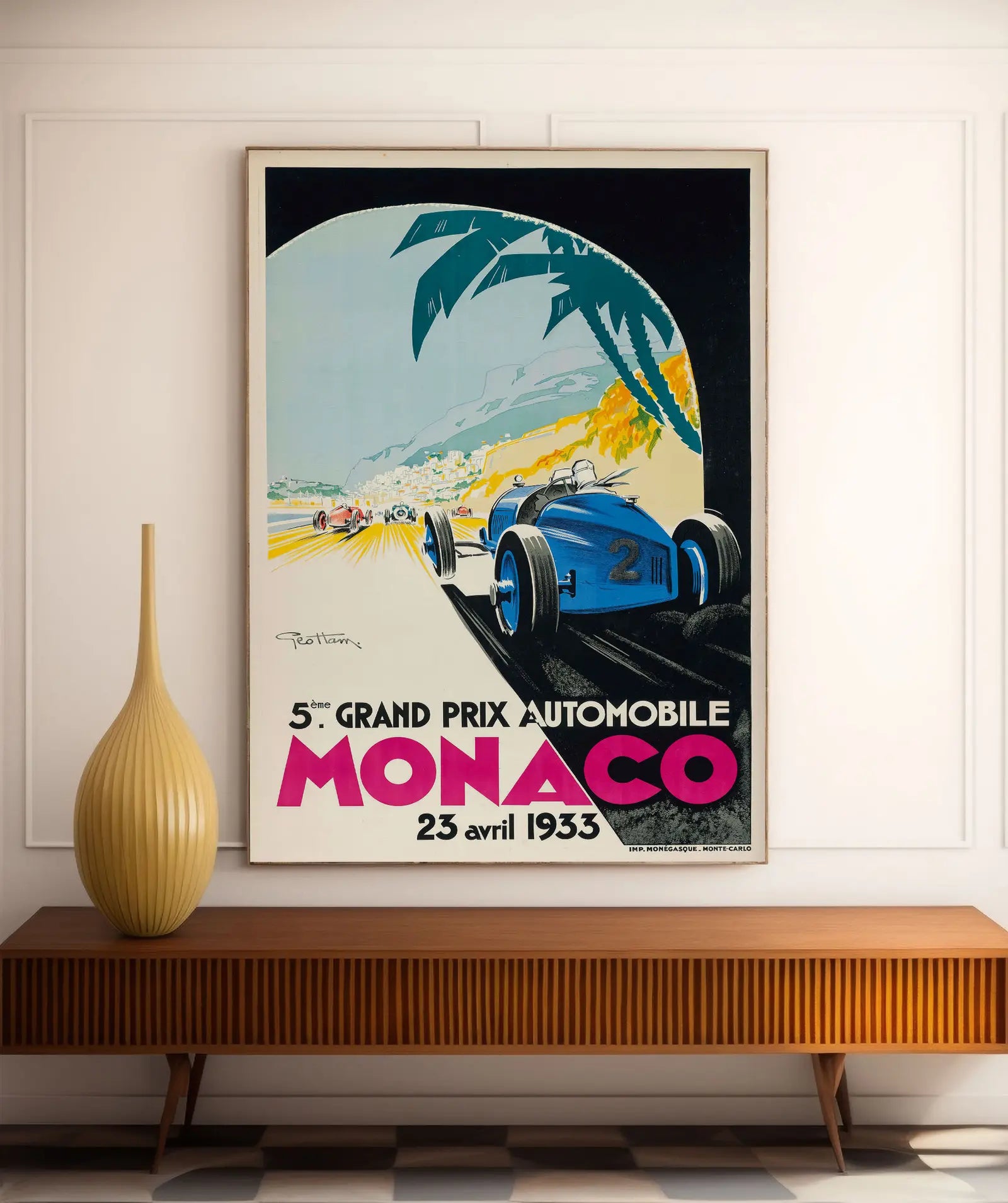 Oldtimer-Poster „Monaco 1933“ – Géo Ham – High Definition – mattes Papier 230 g/m²