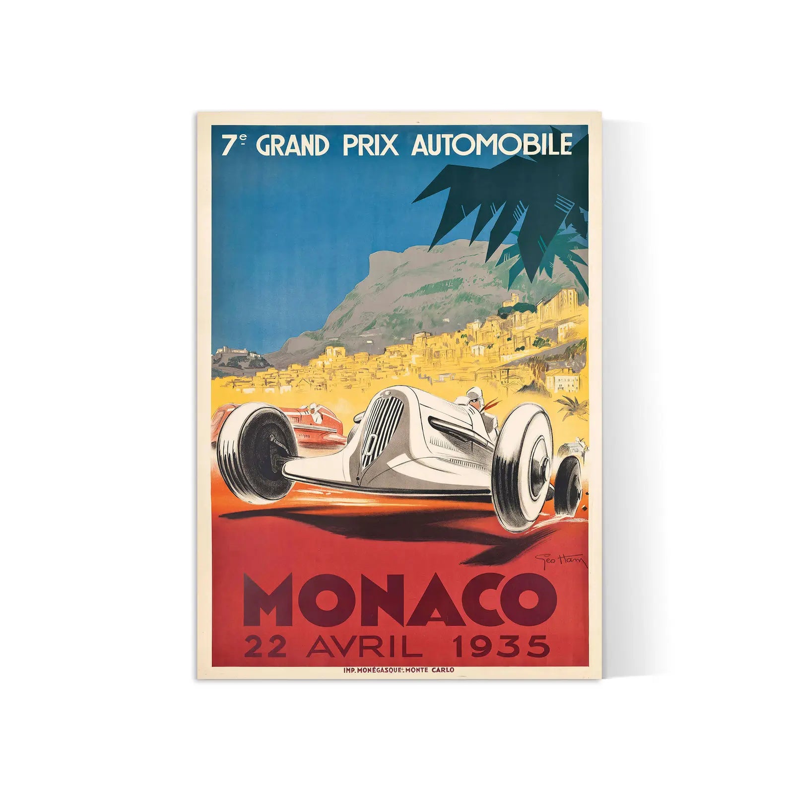 Oldtimer-Poster „Monaco 1935“ – Géo Ham – High Definition – mattes Papier 230 g/m²