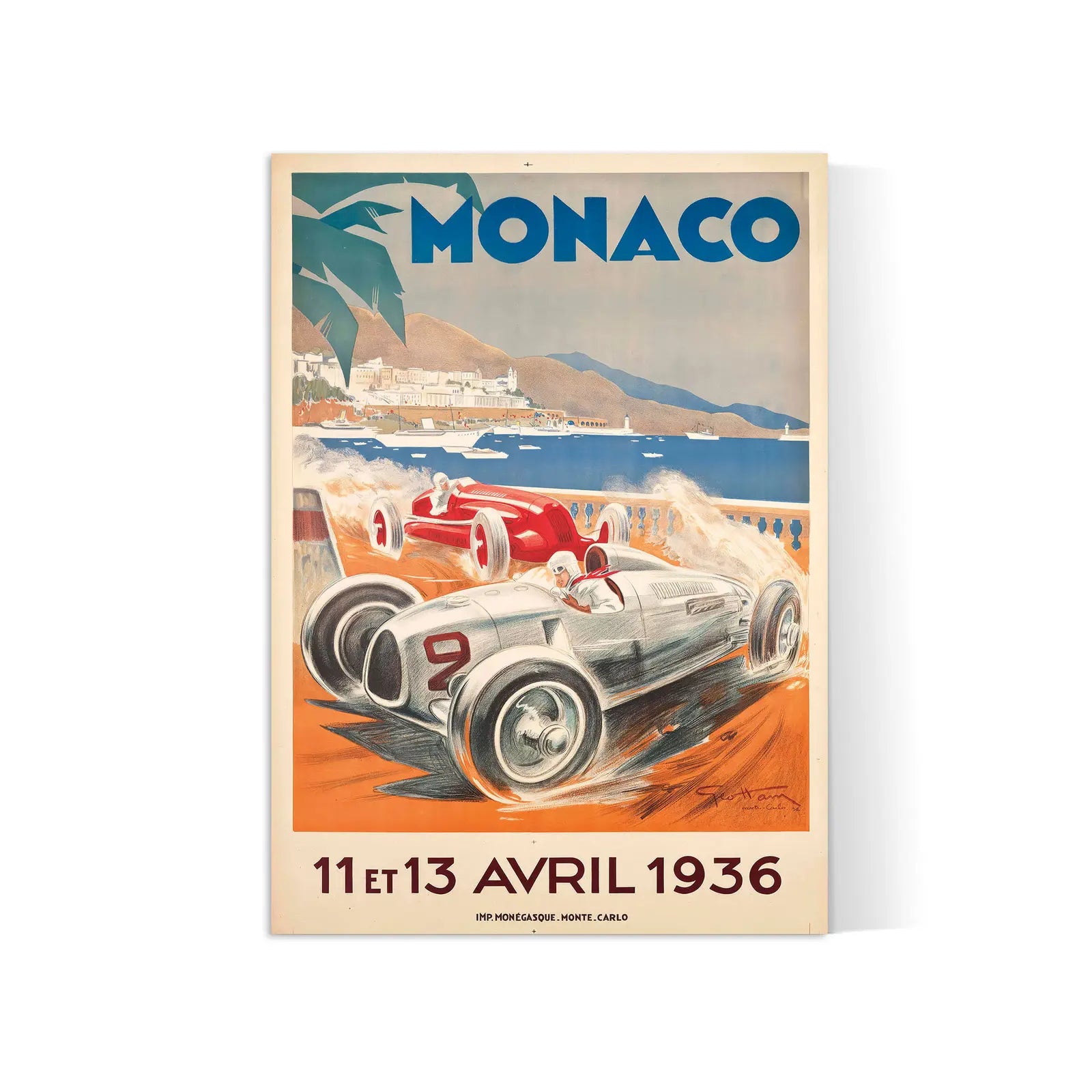 Oldtimer-Poster „Monaco 1936“ – Géo Ham – High Definition – mattes Papier 230 g/m²