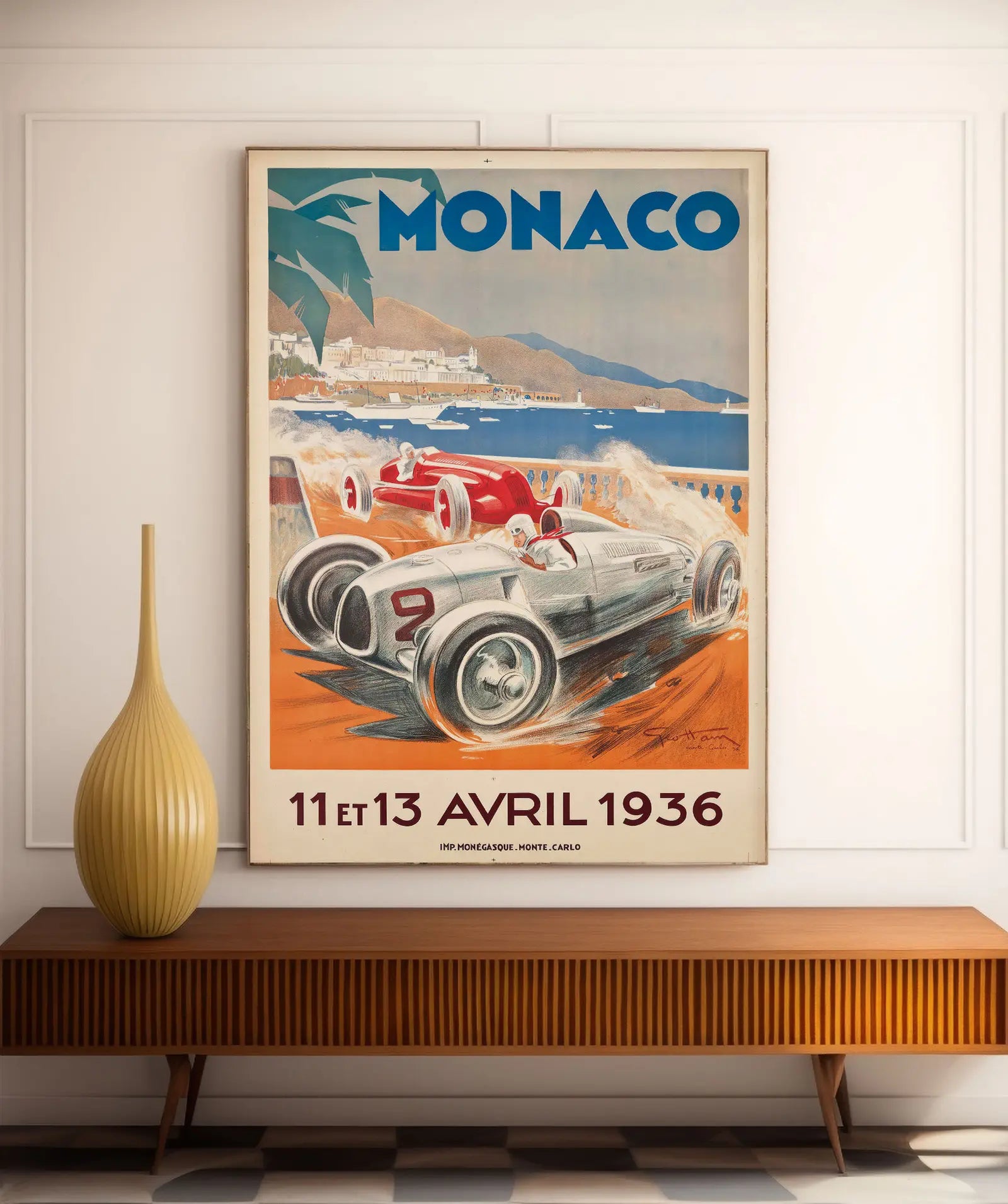 Oldtimer-Poster „Monaco 1936“ – Géo Ham – High Definition – mattes Papier 230 g/m²