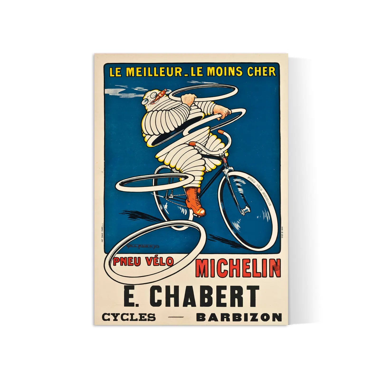 Vintage-Werbeplakat „Pneu Vélo Michelin“ – HL Roowy – High Definition – mattes Papier 230 g/m²