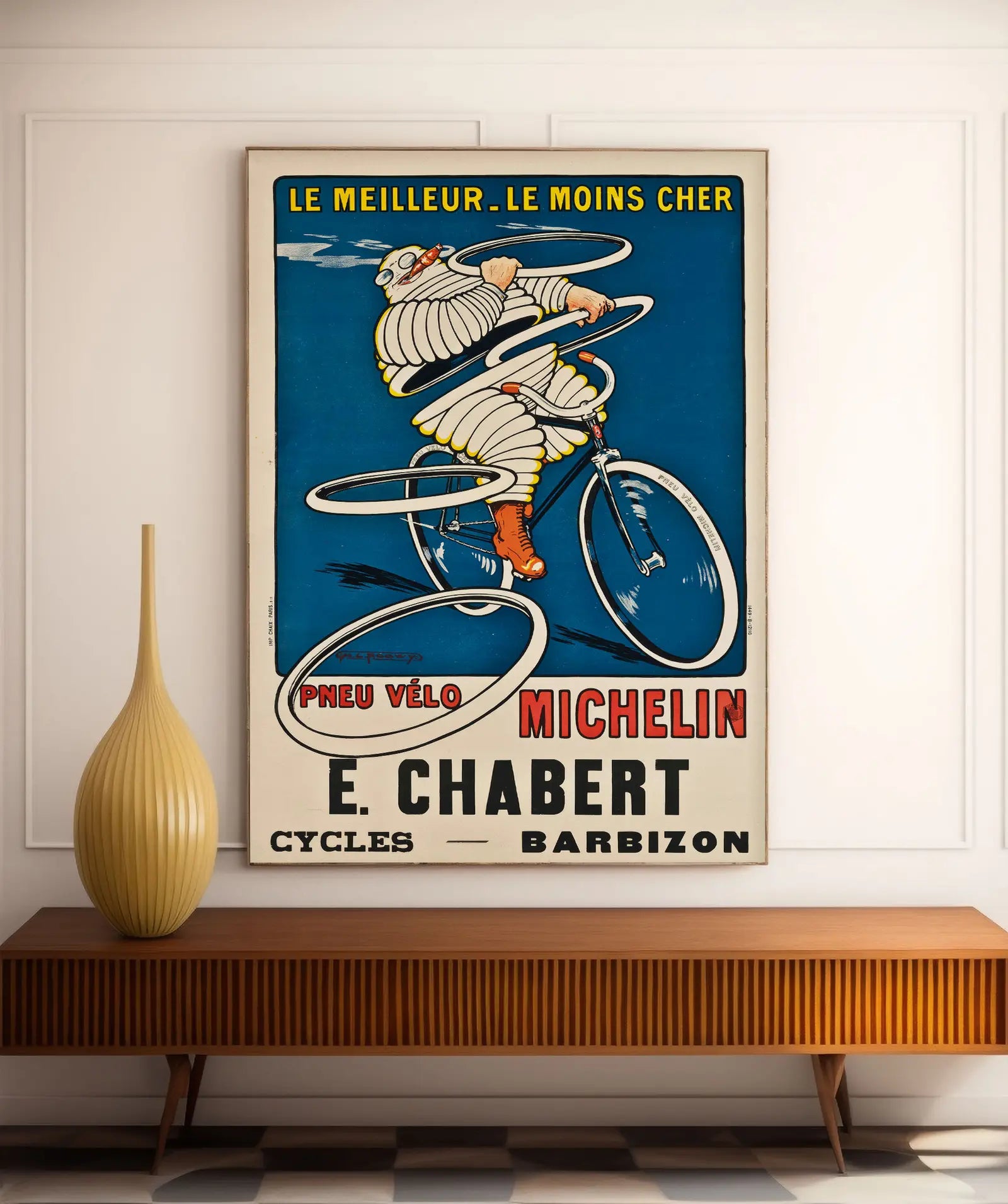 Vintage-Werbeplakat „Pneu Vélo Michelin“ – HL Roowy – High Definition – mattes Papier 230 g/m²