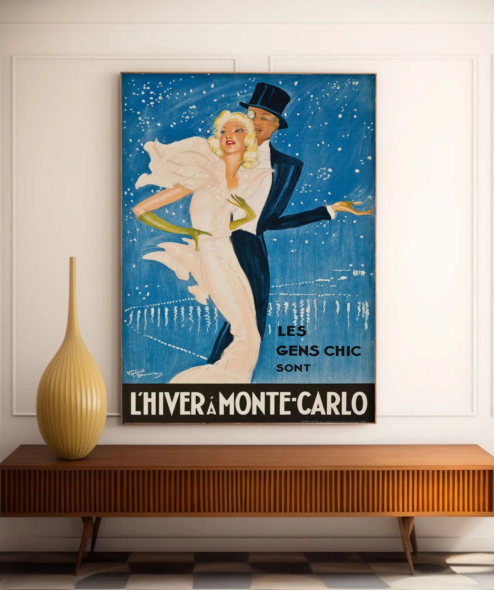 Vintage-Reiseplakat „Winter in Monte-Carlo“ – Jean-Gabriel Domergue – High Definition – mattes Papier 230 g/m²