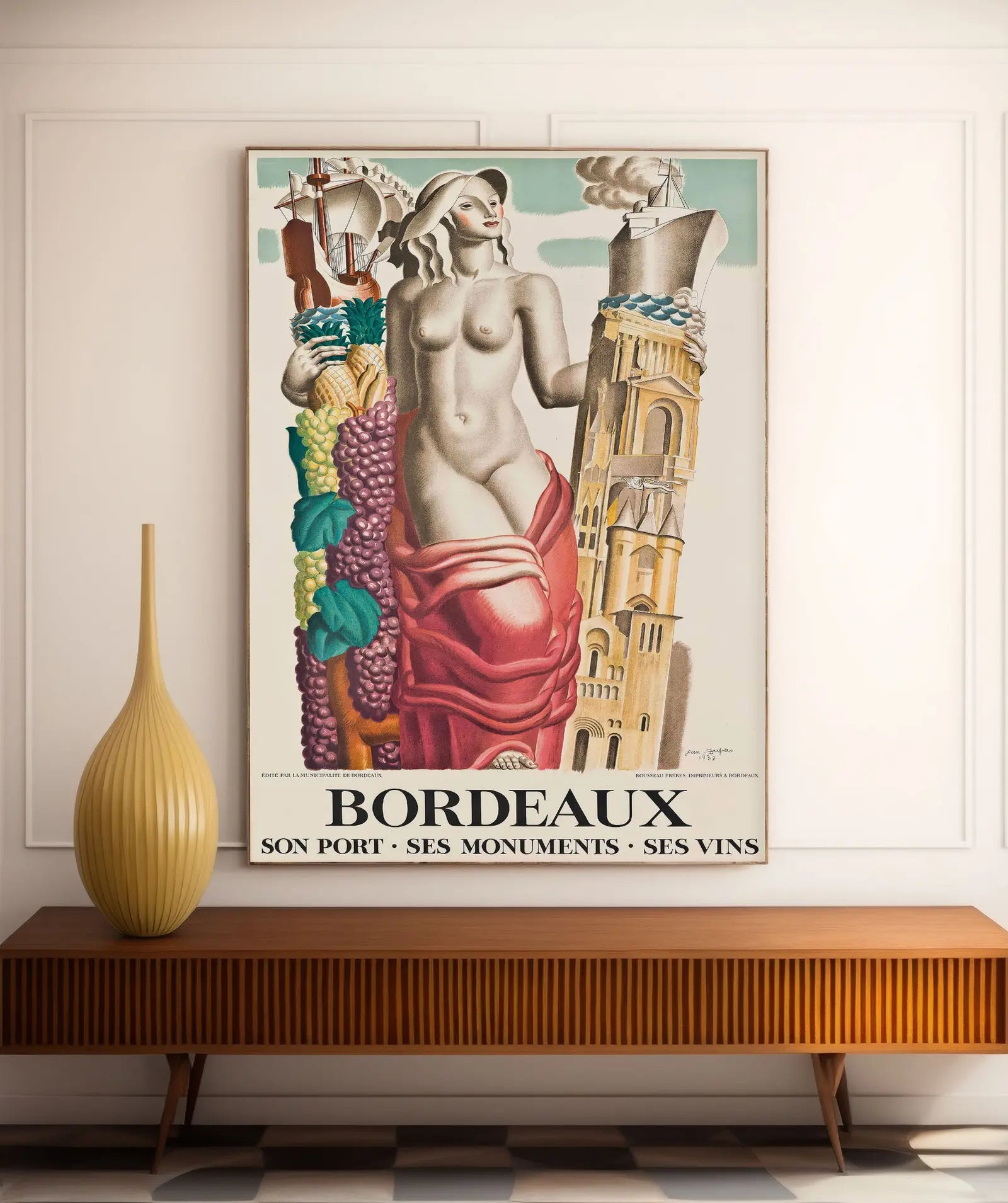 Vintage-Stadtplakat „Bordeaux“ – Jean Dupas – High Definition – mattes Papier 230 g/m²