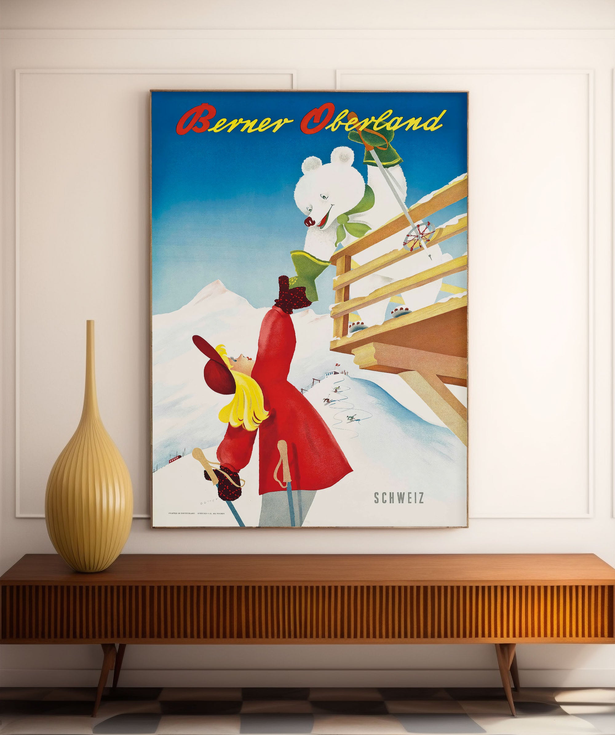 Vintage-Bergplakat „Grindelwald“ – Hans G. Jegerlehner – High Definition – mattes Papier 230 g/m²