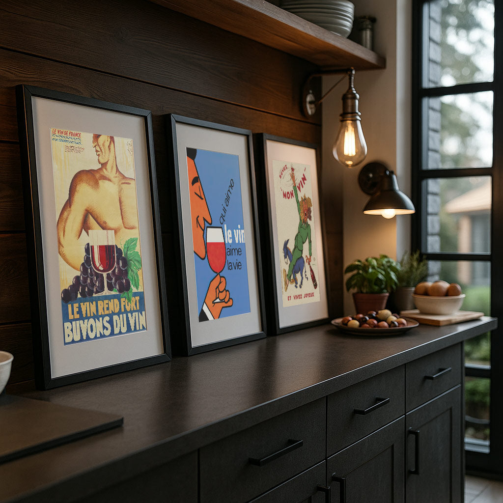 Lot 3 affiches vintage "Classiques des amoureux du Vin" (-20% au panier)